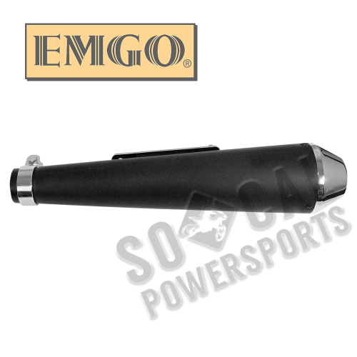 Emgo - Emgo Shorty Megaphone Slip-On - Flat Black - 80-84030C