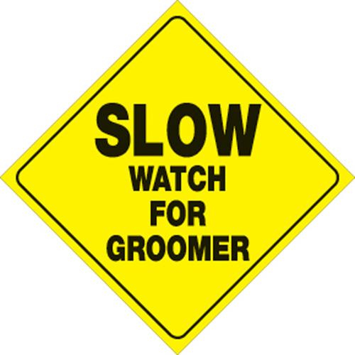 Voss - Voss 12x12in. Reflective Trail Sign - Slow Watch for Groomer - (Yellow/Black) - 487 GR YR