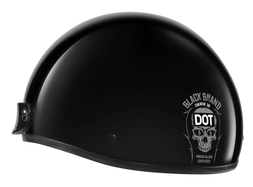 Black Brand - Black Brand Cheater .50 Helmet - BB1023 - Gloss Black/White Logo - Medium
