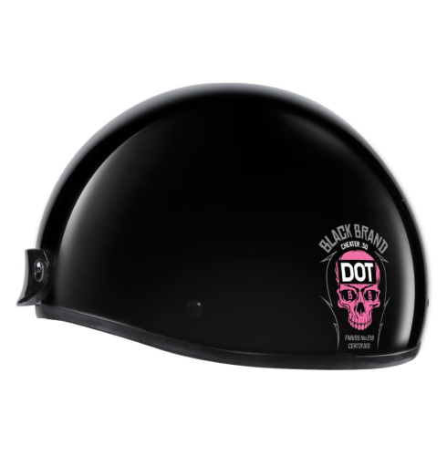 Black Brand - Black Brand Cheater .50 Helmet - BB1032 - Gloss Black/Pink Logo - Small