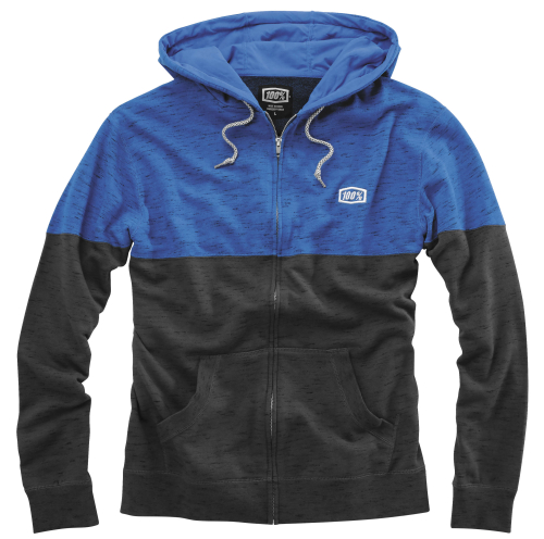 100% - 100% Lightweight Jersey Hoodie - 3601205910 - Heather Blue/Dark Gray - Small
