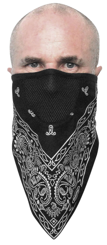 Schampa - Schampa Facefit I-Tie Facemask - FMT-100 - Black Paisley - OSFM