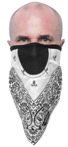 Schampa - Schampa Facefit I-Tie Facemask - FMT-208 - White Paisley - OSFM