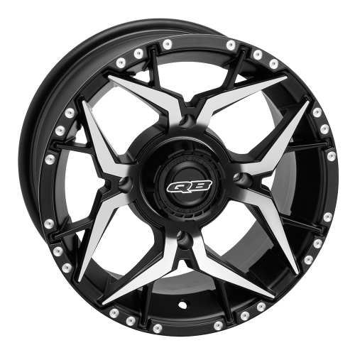 QuadBoss - QuadBoss Shocker Wheel - 14x7 - 5+2 Offset - 4/110 - Matte Black with Machined Finish - 608516