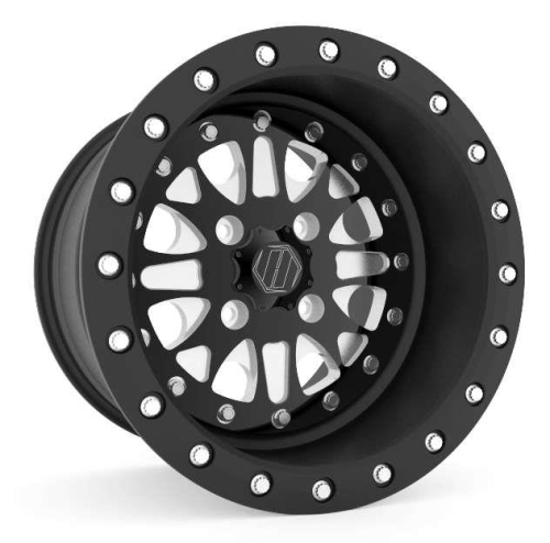 Hiper Wheel - Hiper Wheel 14in. Stratus Wheel - 14x10 - 5+5 - 4/110 - 1410-YBKT5-55-SBL-BK