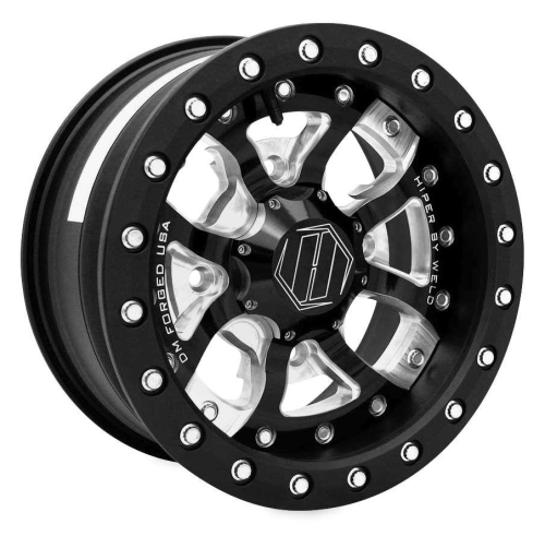 Hiper Wheel - Hiper Wheel 14in. DM58 Wheel - 14x10 - 5+5 - 4/110 - 1410-YBKDM-55-SBL-BK