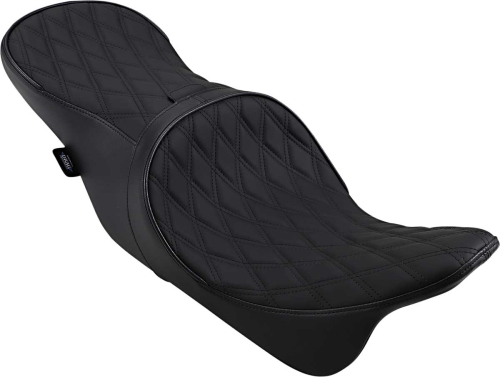 Drag Specialties - Drag Specialties Low Profile Forward Positioning Touring Seat with Driver Backrest - Double Diamond Stitch - XF-2-0801-1011
