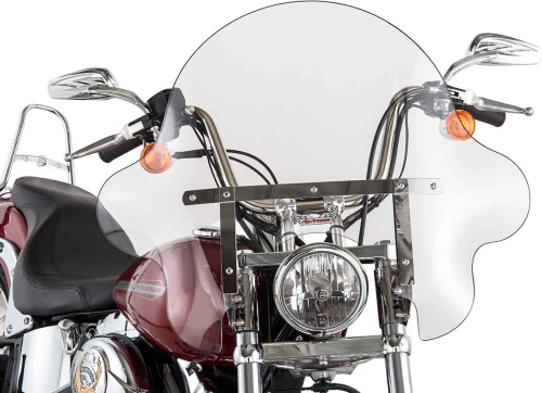 Slipstreamer - Slipstreamer SS-32 16in. Falcon Windshield with Chrome Hardware - 16in.H x 30.5in.W - Clear - SS-32-16CTQ