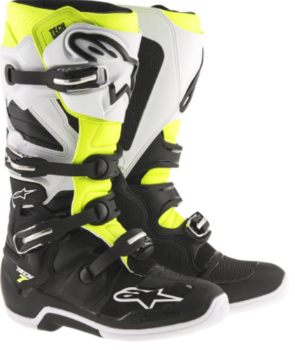 Alpinestars - Alpinestars Tech 7 Boots - 20120141255 - Black/White/Yellow - 5