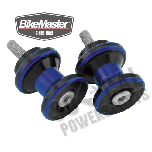 BikeMaster - BikeMaster 6mm Aluminum Swingarm Spools - Blue - YC-805-6-BLU