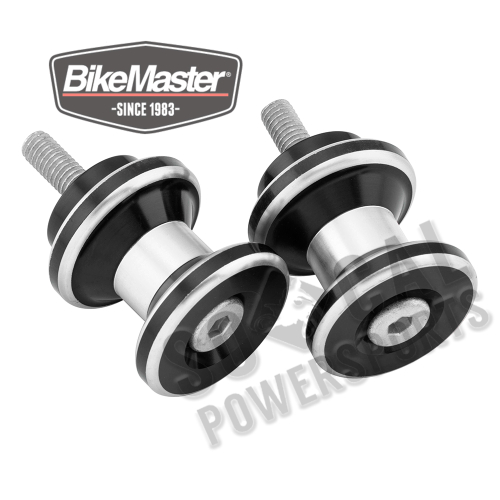BikeMaster - BikeMaster 6mm Aluminum Swingarm Spools - Silver - YC-805-6-BLK/SL