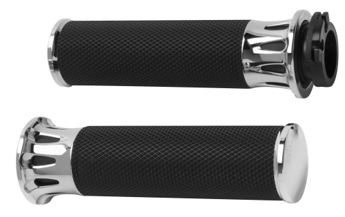 Arlen Ness - Arlen Ness Fusion Series Grips - Deep Cut - Chrome - M-1328