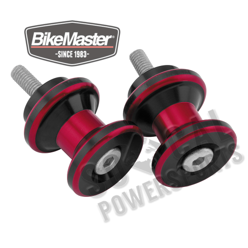 BikeMaster - BikeMaster 6mm Aluminum Swingarm Spools - Red - YC-805-6-RED