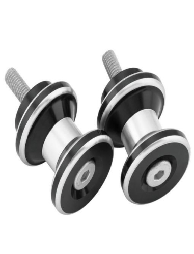 BikeMaster - BikeMaster 10mm Aluminum Swingarm Spools - Silver - YC-805-10-BLK/SL