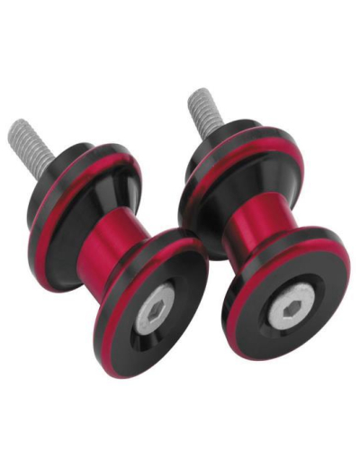 BikeMaster - BikeMaster 10mm Aluminum Swingarm Spools - Red - YC-805-10-RED