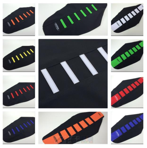 SDG - SDG 6-Rib Gripper Seat Cover - Black/Blue Rib - 95906BK