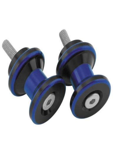 BikeMaster - BikeMaster 10mm Aluminum Swingarm Spools - Blue - YC-805-10-BLU