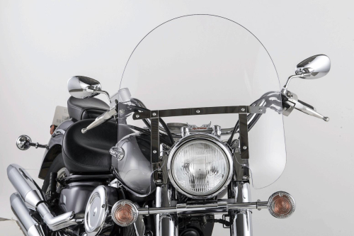 Slipstreamer - Slipstreamer 17in. Classic Windshield with Black Hardware - 17in. x 23in. - Clear - SS-30-17CFQB
