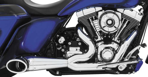 Freedom Performance - Freedom Performance 2-Into-1 Turnout Exhaust System - Chrome with Sculpted Black Tip - HD00636