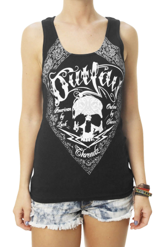 Outlaw Threadz - Outlaw Threadz Tattoo Womens Tank Top - WTT05-W2XL - Black - 2XL