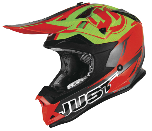 Just 1 - Just 1 Visor for J32 Rave Helmet - Red/Lime - 909084