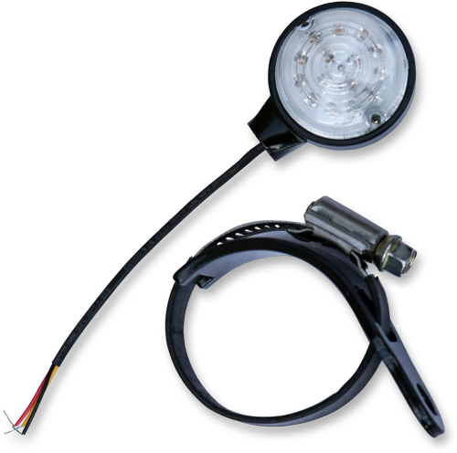 Burly Brand - Burly Brand Universal LED Turn Signal - 35-49mm Fork Mount w/ Clear Lens (Flashes Amber) - B13-2504B