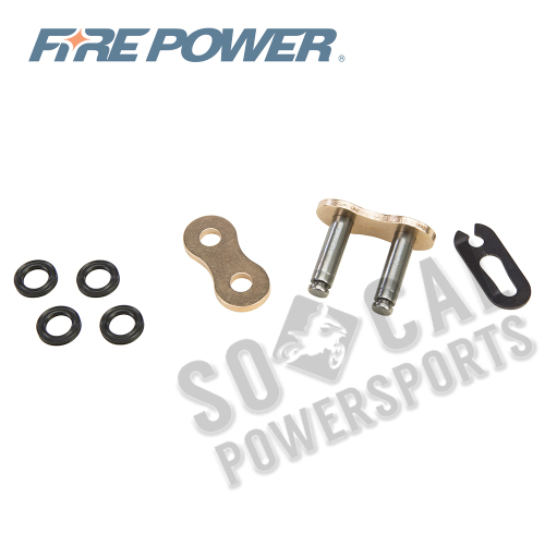 Fire Power - Fire Power Clip Master Link for 525 O-Ring Heavy Duty Chain - Gold - 525FPO-SKJ/G