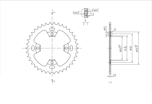 BikeMaster - BikeMaster Steel Rear Sprocket - 38T - 241 354 38