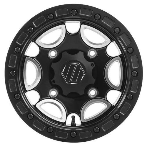 Hiper Wheel - Hiper Wheel 14in. Falcon Racing Wheel - 14x6 - 4+2 - 4/136-137 - Matte Black - 1460-KFSBK-42-SBL-BK