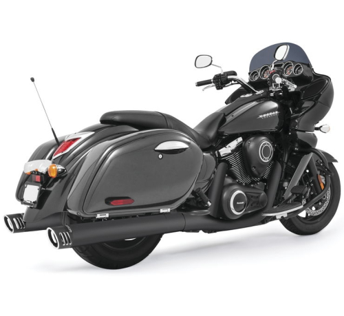 Freedom Performance - Freedom Performance Racing Dual Exhaust Slip-Ons - Black Mufflers - Black Tips - MK00019