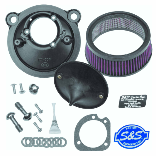 S&S Cycle - S&S Cycle Super Stock Stealth Air Cleaner Kit for Stock Engines - 170-0302B
