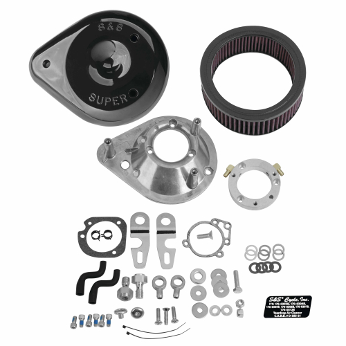S&S Cycle - S&S Cycle Teardrop Air Cleaner Kit - Black - 170-0307B