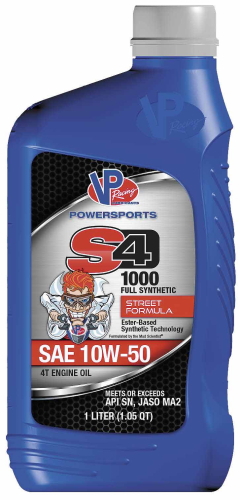 VP Racing Fuels - VP Racing Fuels S4 1000 Full-Synthetic Street Engine Oil - 10W50 - 1L. - VP7160503