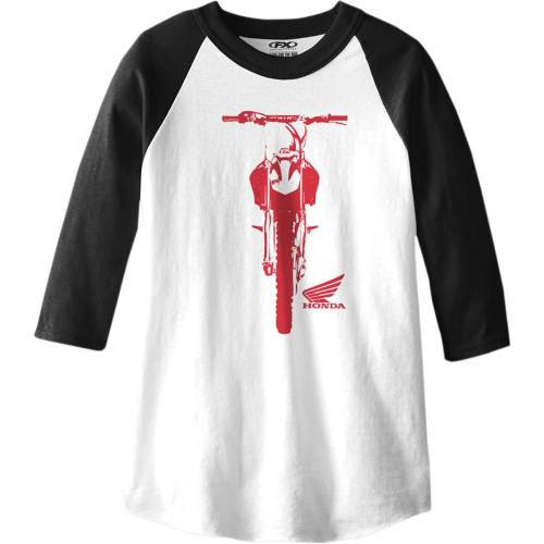 Factory Effex - Factory Effex Honda Youth 3/4 Sleve T-Shirt - 21-83310 - Black/White - Small