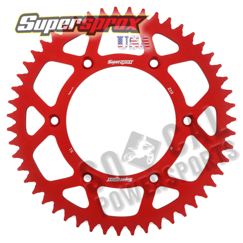 Supersprox - Supersprox Aluminum Rear Sprocket - 51T - RAL-210-51-RD