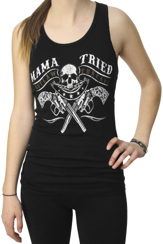 Outlaw Threadz - Outlaw Threadz Mama Tried Womens Tank Top - WTT54-WLG - Black - Large