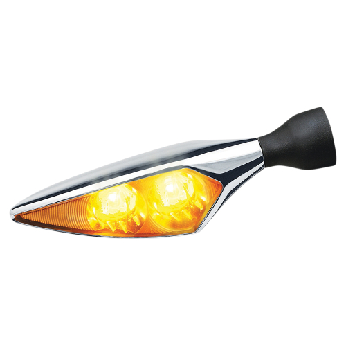 Kuryakyn - Kuryakyn Micro/Rhombus Marker Light - Front Left/Rear Right - Chrome Housing - Amber - 2548
