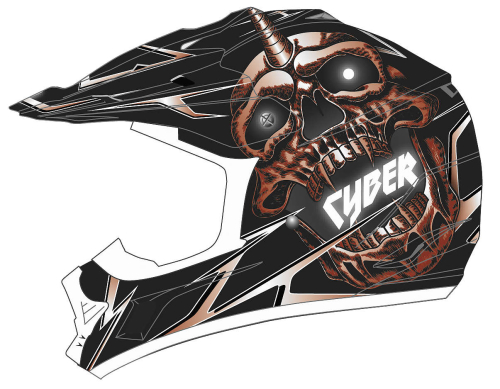 Cyber Helmets - Cyber Helmets UX-24 Skull Helmet - UX24-9-BKRED-2XL - Black/Red - 2XL