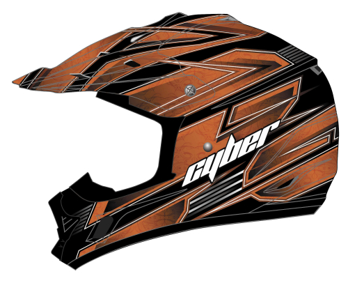 Cyber Helmets - Cyber Helmets UX-24 Bandit Youth Helmet - UX24-8-ORGBK-YLG - Orange/Black - Large