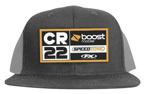Factory Effex - Factory Effex CR22 Racing Snapback Hat - 21-86602 - Black/Gray - OSFM