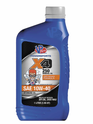 VP Racing Fuels - VP Racing Fuels X4 250 Mineral Offroad Engine Oil - 10W-40 - 1L. - VP7171403