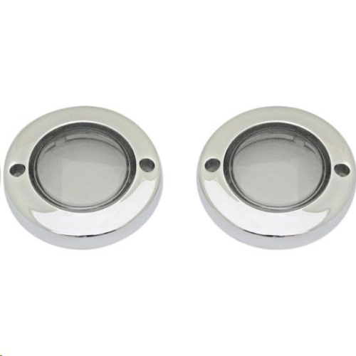 Custom Dynamics - Custom Dynamics Probeam Flat Bezel Turn Signal Adapters - Chrome/Smoke Lens - PB-LAST-BEZ-CS