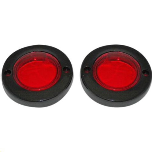 Custom Dynamics - Custom Dynamics Probeam Flat Bezel Turn Signal Adapters - Black/Red Lens - PB-LAST-BEZ-BR