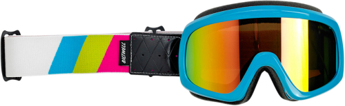 Biltwell Inc. - Biltwell Inc. Overland 2.0 Goggles - 2111-0944-003 - Tri Stripe Pink/Green/Cyan / Clear Lens - OSFM