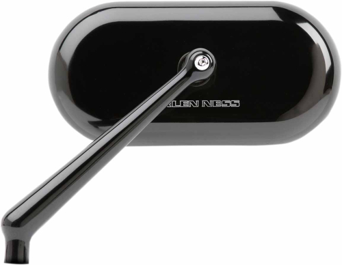 Arlen Ness - Arlen Ness Forged Oval Short Stem Billet Mirror - Left - Black - 13-170