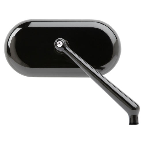 Arlen Ness - Arlen Ness Forged Oval Short Stem Billet Mirror - Right - Black - 13-172