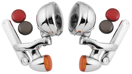 Namz - Namz Passing Lamps with Brackets and Bullet Turn Signals - Chrome/Black - LLC-PLBTS-CB