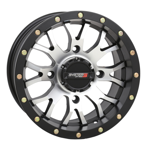 System 3 - System 3 ST-3 Simulated Beadlock Wheel - 20x6.5 - 4+2.5(+10mm) - 4/137 - Machined/Gloss Black - 20S3-1037