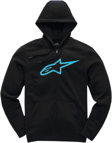 Alpinestars - Alpinestars Ageless II Fleece Zip-Front Hoody - 103853052-1076L - Black/Turquoise - Large
