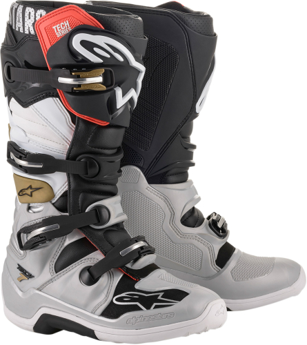 Alpinestars - Alpinestars Tech 7 Boots - 2012014-1829-10 - Black/Silver/White/Gold - 10